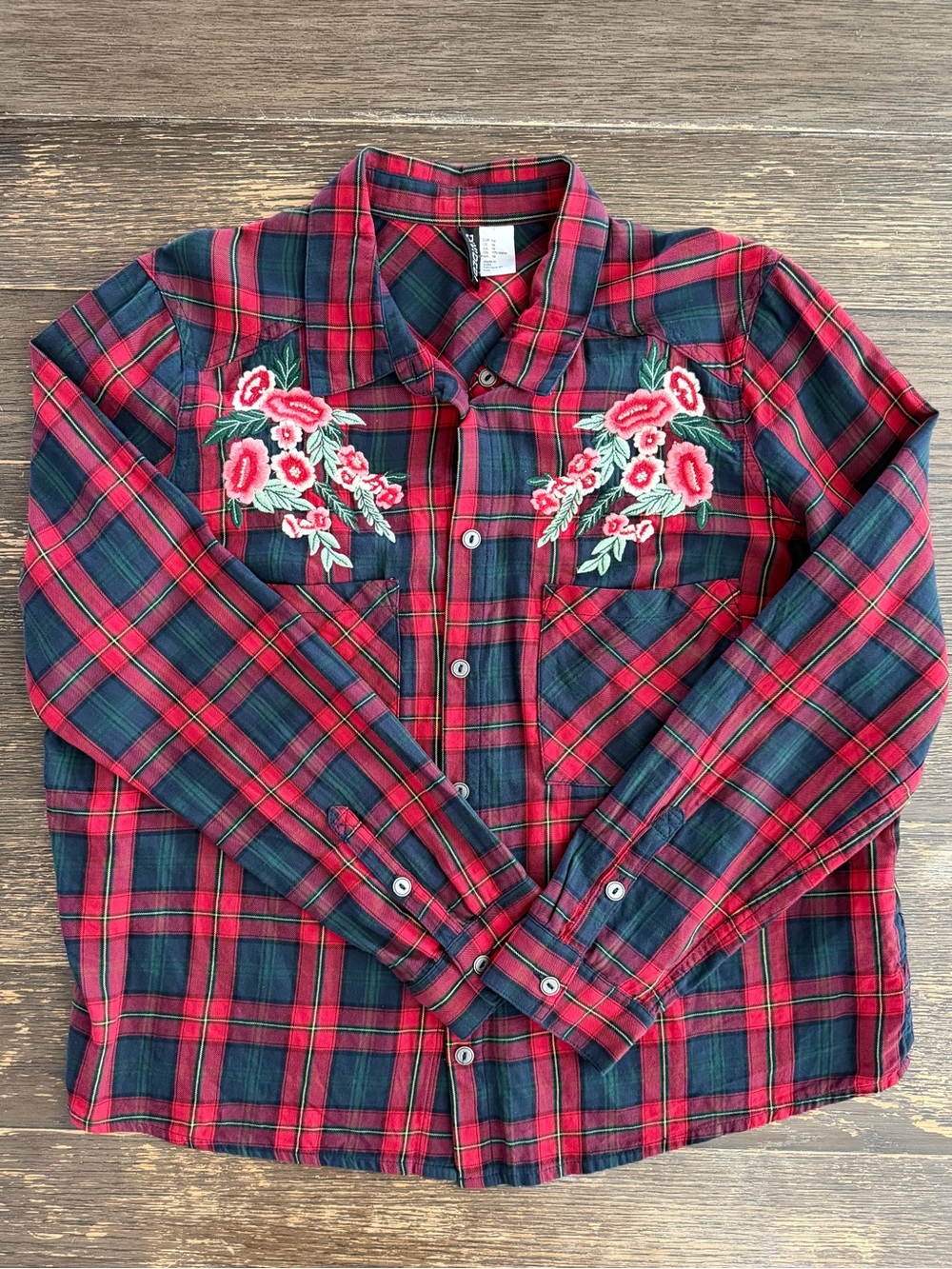 H&M Floral Appliqué Buttondown